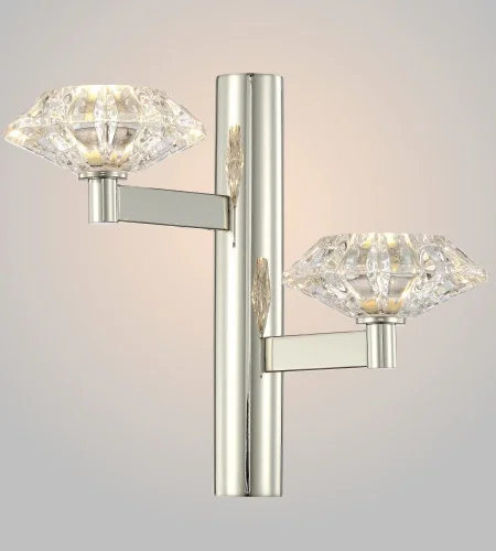 Бра REBECA AP2 NICKEL Crystal Lux прозрачный на 2 лампы, основание никель в стиле современный  фото 2